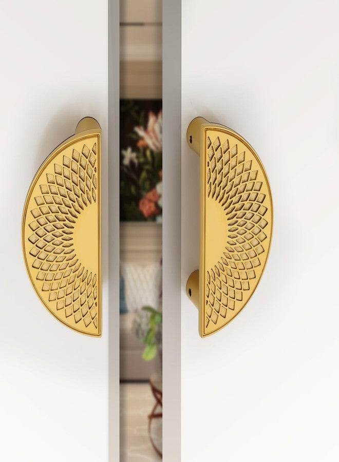 HARMONUS 8-inches Round Shape Glass Door Handles for Main Door, PVD Gold Door Handles, Wardrobe Handles, Handles for Doors,Glass Door Pull Handle (Pack of 1 Set,HI-620 PVD Gold Finish) - Image 1